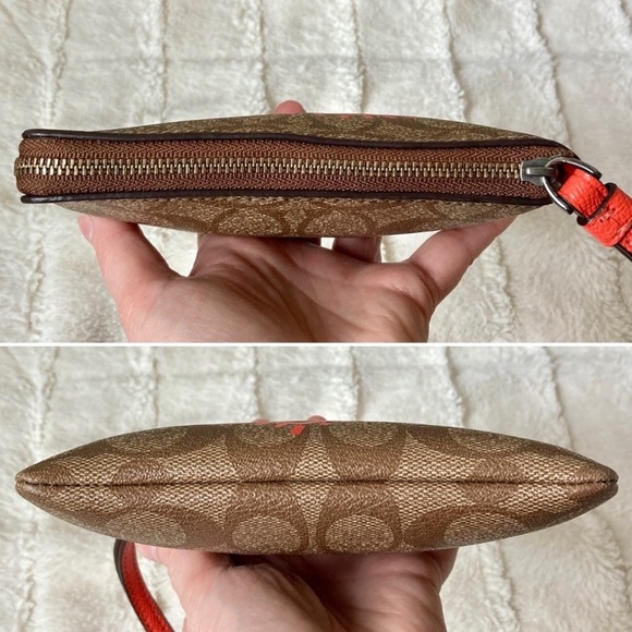 Coach X Keith Haring ✨HP✨ Heart Corner Zip Monogram Wristlet F12998 - Picture 7 of 13